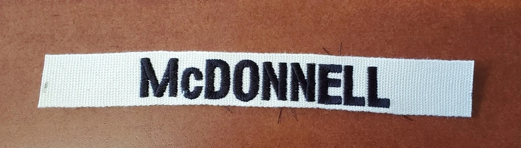 Name Tape, Embroidered, White - Image 3