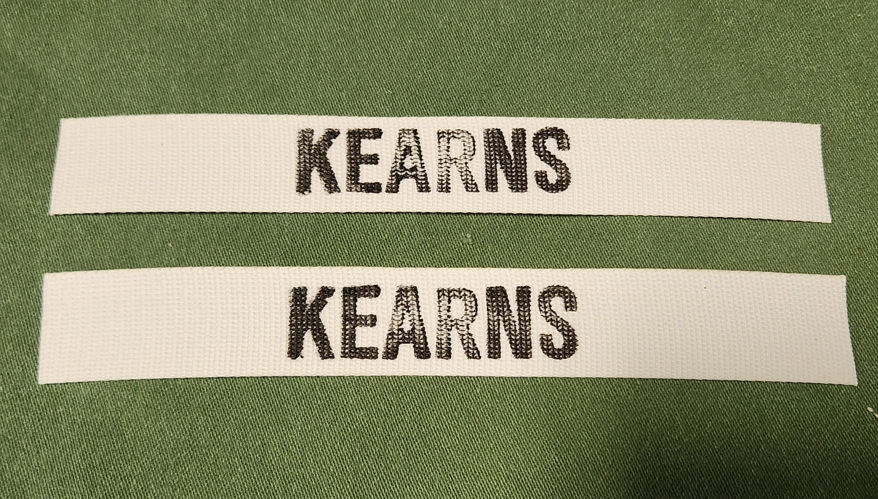 Name Tape Set (2), Stamped, White - Image 2