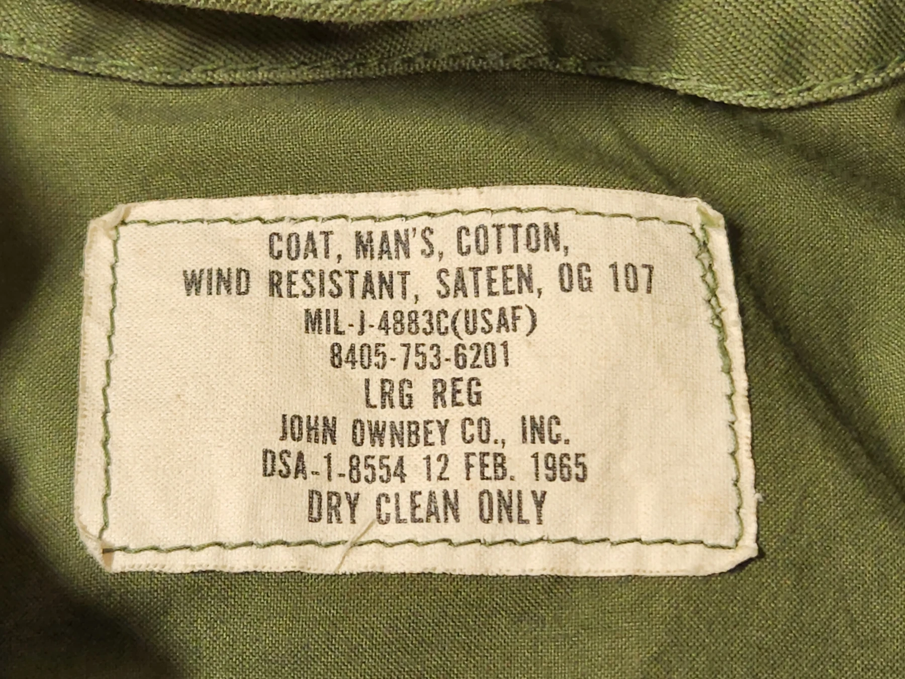 USAF Field Jacket, OD 1965 (LR) - Image 3