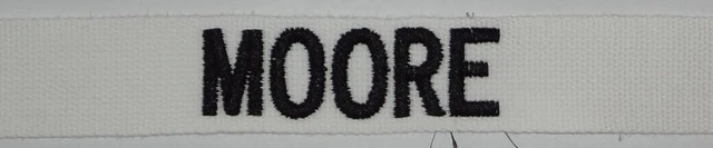 Name Tape, Embroidered, White