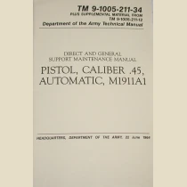 TM 9-1005-211-34: Pistol, Caliber .45, Automatic, M1911A1