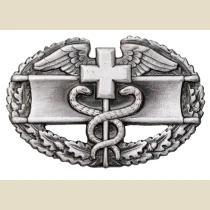 Combat Medic Badge, Basic. Pin-On Metal.