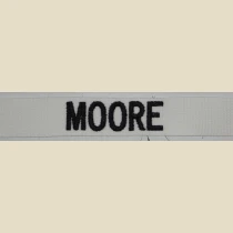 Name Tape, Embroidered, White