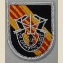 5th Special Forces Beret Flash, Merrowed with Crest.