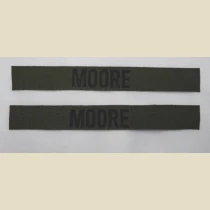Name Tape Set (2), Stamped, OD Green COTTON