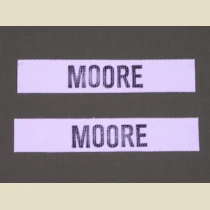 Name Tape Set (2), Stamped, White