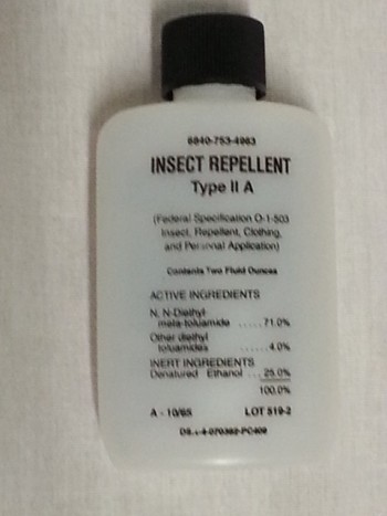 Reproduction Type IIA Insect Repellant Bottles