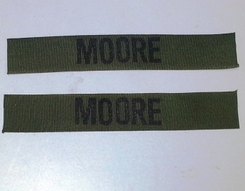 Name Tape Set (2), Stamped, OD Green NYLON