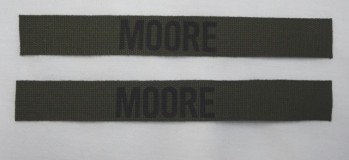 Name Tape Set (2), Stamped, OD Green COTTON