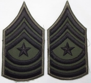 Sergeant Major, Subd. Sleeve Set (Black on Green)