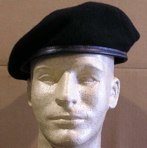 Beret, Man's, Wool (Black) - Berets - Uniforms & Clothing