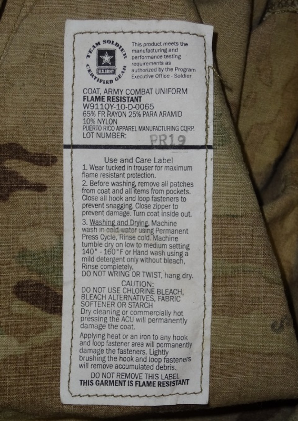Coat, Army Combat Uniform, Multicam (MR)