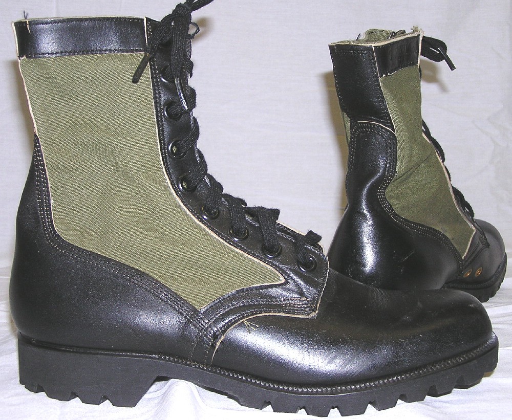 black leather jungle boots