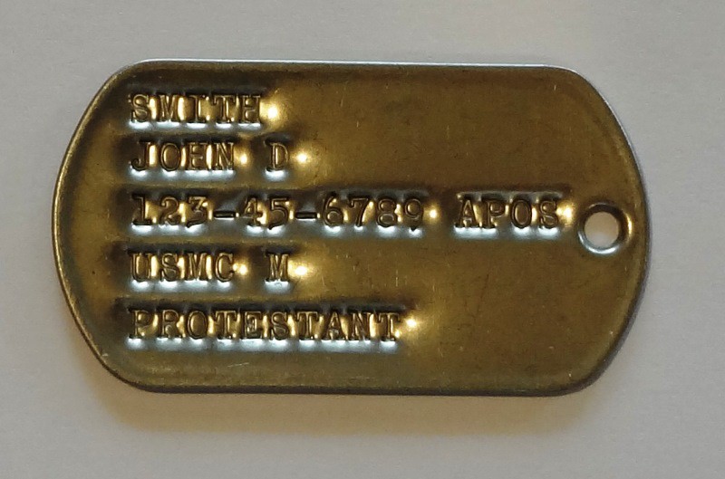 what do the numbers on navy dog tags mean